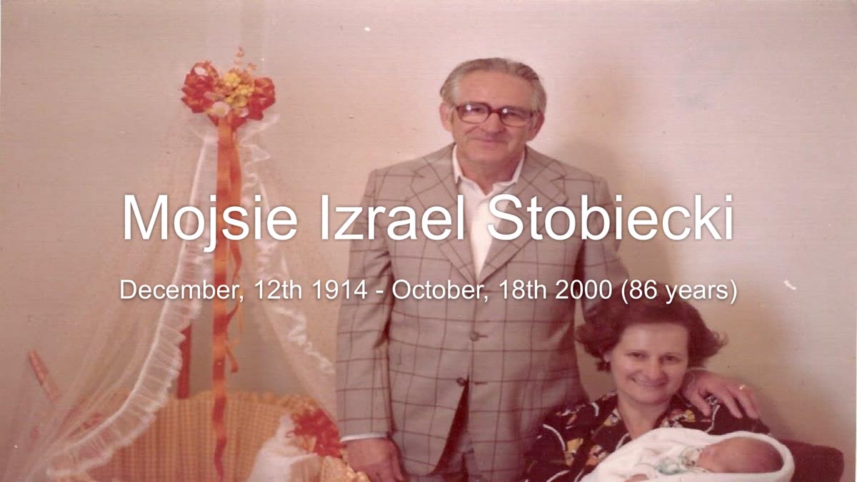 "Holocaust Survivor — Mojsie Stobiecki": a apresentação escolar do bisneto (13 de 14 slides) — página 1