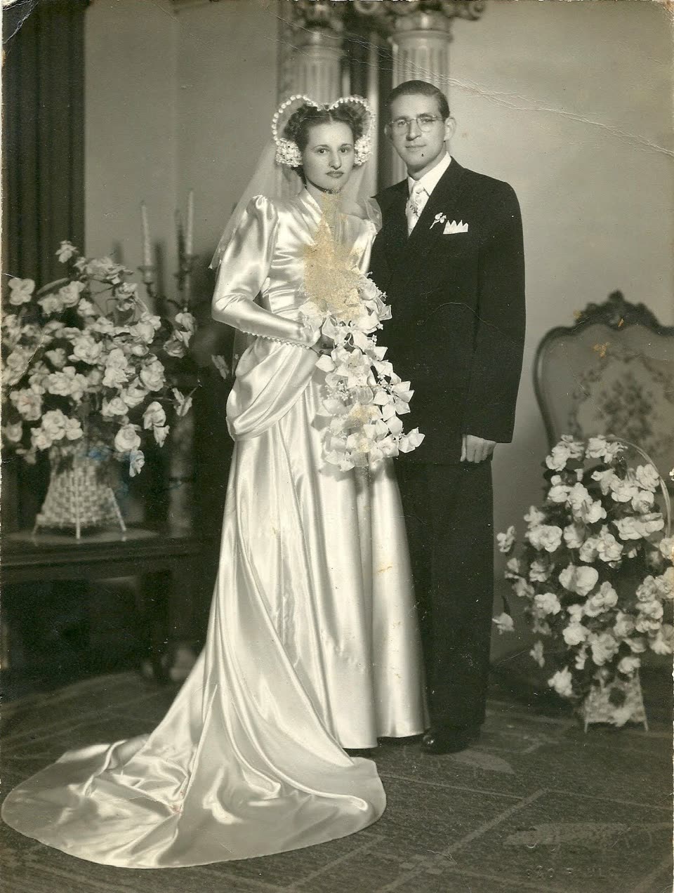 Mojsie e Clara no casamento, 1950
